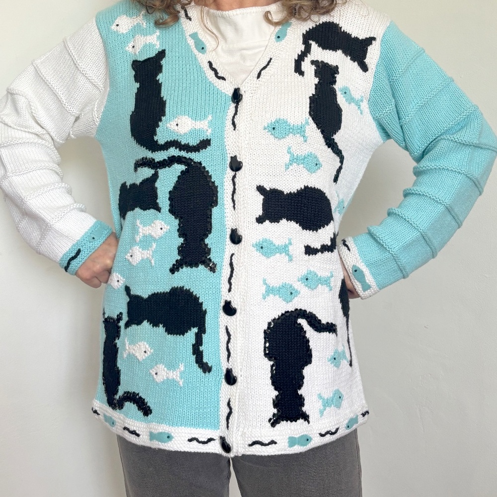 Storybook Knits Black Cats Cardigan